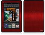Amazon Kindle Fire (Original) Decal Style Skin - Simulated Brushed Metal Red