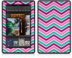 Amazon Kindle Fire (Original) Decal Style Skin - Zig Zag Teal Pink Purple