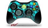 Scattered Skulls Neon Teal - Decal Style Skin fits Microsoft XBOX 360 Wireless Controller (CONTROLLER NOT INCLUDED)