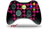 Houndstooth Hot Pink on Black - Decal Style Skin fits Microsoft XBOX 360 Wireless Controller (CONTROLLER NOT INCLUDED)