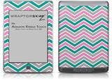 Zig Zag Teal Pink and Gray - Decal Style Skin (fits Amazon Kindle Touch Skin)