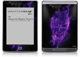 Flaming Fire Skull Purple - Decal Style Skin (fits Amazon Kindle Touch Skin)
