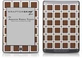 Squared Chocolate Brown - Decal Style Skin (fits Amazon Kindle Touch Skin)