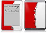 Ripped Colors Red White - Decal Style Skin (fits Amazon Kindle Touch Skin)