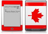 Canadian Canada Flag - Decal Style Skin (fits Amazon Kindle Touch Skin)
