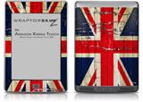 Painted Faded and Cracked Union Jack British Flag - Decal Style Skin (fits Amazon Kindle Touch Skin)