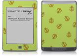 Anchors Away Sage Green - Decal Style Skin (fits Amazon Kindle Touch Skin)