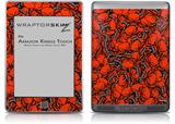 Scattered Skulls Red - Decal Style Skin (fits Amazon Kindle Touch Skin)
