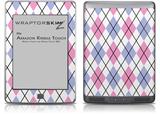 Argyle Pink and Blue - Decal Style Skin (fits Amazon Kindle Touch Skin)