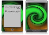Alecias Swirl 01 Green - Decal Style Skin (fits Amazon Kindle Touch Skin)