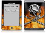 Chrome Skull on Fire - Decal Style Skin (fits Amazon Kindle Touch Skin)