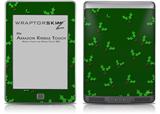Christmas Holly Leaves on Green - Decal Style Skin (fits Amazon Kindle Touch Skin)