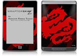 Oriental Dragon Red on Black - Decal Style Skin (fits Amazon Kindle Touch Skin)