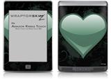 Glass Heart Grunge Seafoam Green - Decal Style Skin (fits Amazon Kindle Touch Skin)