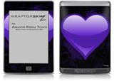 Glass Heart Grunge Purple - Decal Style Skin (fits Amazon Kindle Touch Skin)