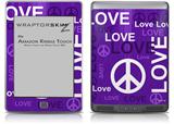 Love and Peace Purple - Decal Style Skin (fits Amazon Kindle Touch Skin)