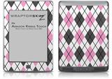 Argyle Pink and Gray - Decal Style Skin (fits Amazon Kindle Touch Skin)
