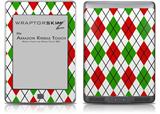 Argyle Red and Green - Decal Style Skin (fits Amazon Kindle Touch Skin)