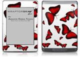 Butterflies Red - Decal Style Skin (fits Amazon Kindle Touch Skin)