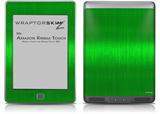 Simulated Brushed Metal Green - Decal Style Skin (fits Amazon Kindle Touch Skin)
