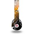 Skin Decal Wrap works with Original Beats Solo HD Headphones Halftone Splatter White Orange Skin Only (HEADPHONES NOT INCLUDED)