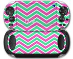 Zig Zag Teal Green and Pink - Decal Style Skin fits Sony PS Vita