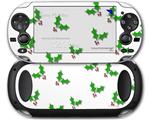 Christmas Holly Leaves on White - Decal Style Skin fits Sony PS Vita