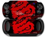 Oriental Dragon Red on Black - Decal Style Skin fits Sony PS Vita