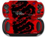 Oriental Dragon Black on Red - Decal Style Skin fits Sony PS Vita