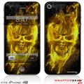 iPhone 4S Skin Flaming Fire Skull Yellow