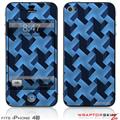 iPhone 4S Skin Retro Houndstooth Blue