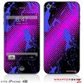 iPhone 4S Skin Halftone Splatter Blue Hot Pink