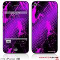 iPhone 4S Skin Halftone Splatter Hot Pink Purple