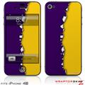 iPhone 4S Skin Ripped Colors Purple Yellow