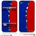 iPhone 4S Skin Ripped Colors Blue Red