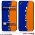iPhone 4S Skin Ripped Colors Blue Orange