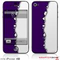 iPhone 4S Skin Ripped Colors Purple White