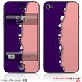 iPhone 4S Skin Ripped Colors Purple Pink