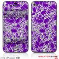 iPhone 4S Skin Scattered Skulls Purple