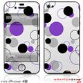 iPhone 4S Skin Lots of Dots Purple on White