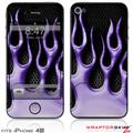 iPhone 4S Skin Metal Flames Purple