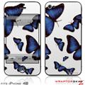 iPhone 4S Skin Butterflies Blue