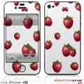 iPhone 4S Skin Strawberries on White