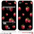 iPhone 4S Skin Strawberries on Black