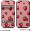 iPhone 4S Skin Strawberries on Pink