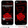 iPhone 4S Skin Oriental Dragon Red on Black