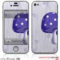iPhone 4S Skin Mushrooms Purple