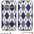 iPhone 4S Skin Argyle Blue and Gray