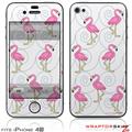 iPhone 4S Skin Flamingos on White