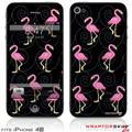iPhone 4S Skin Flamingos on Black